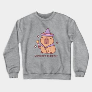 Cute Capybara Wizard Capybaracadabra Funny Pun Crewneck Sweatshirt